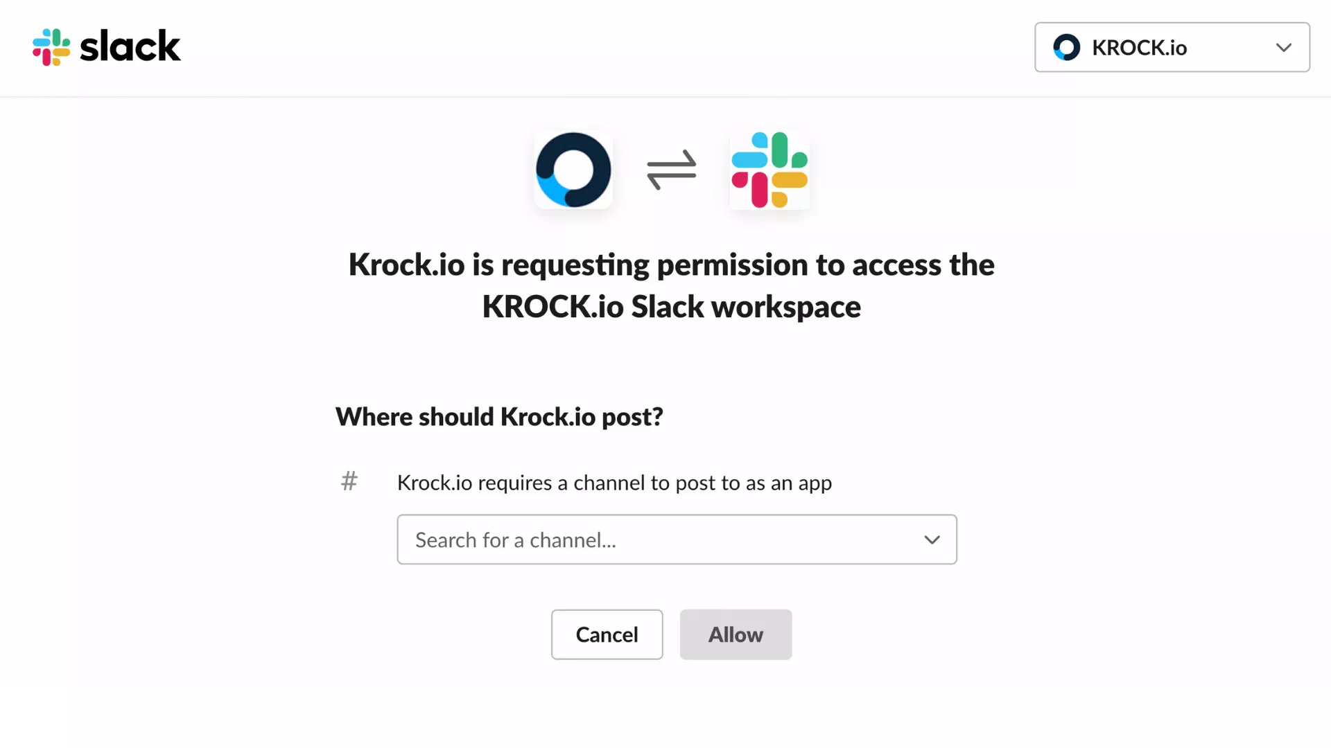 slack integration in krock