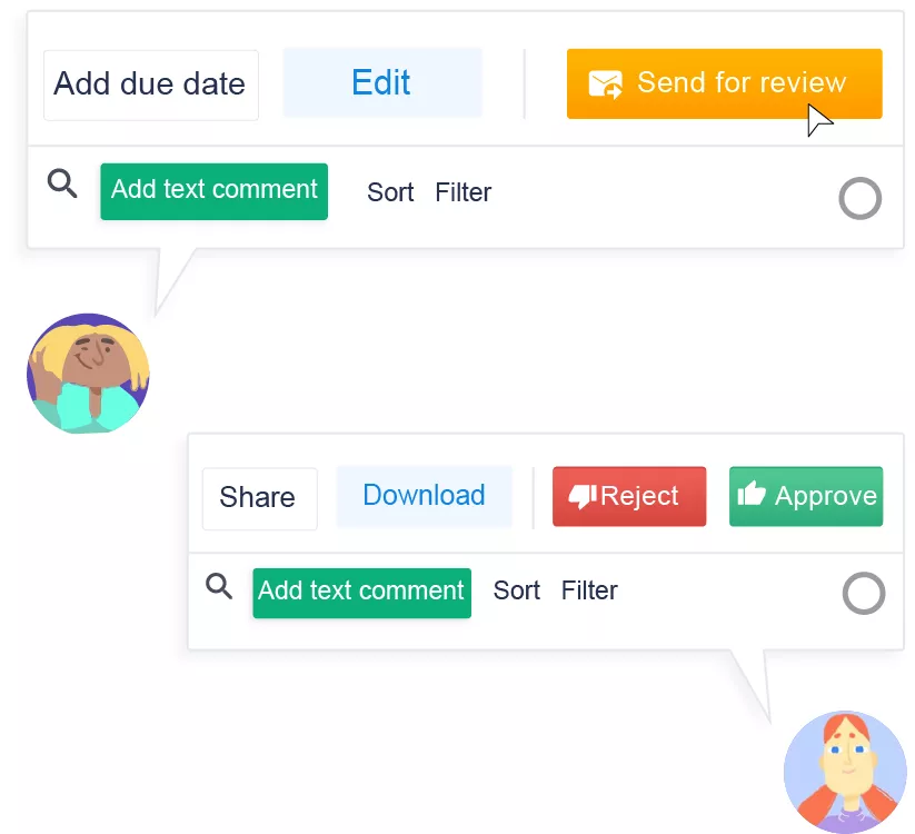 Share reviews & get approvals