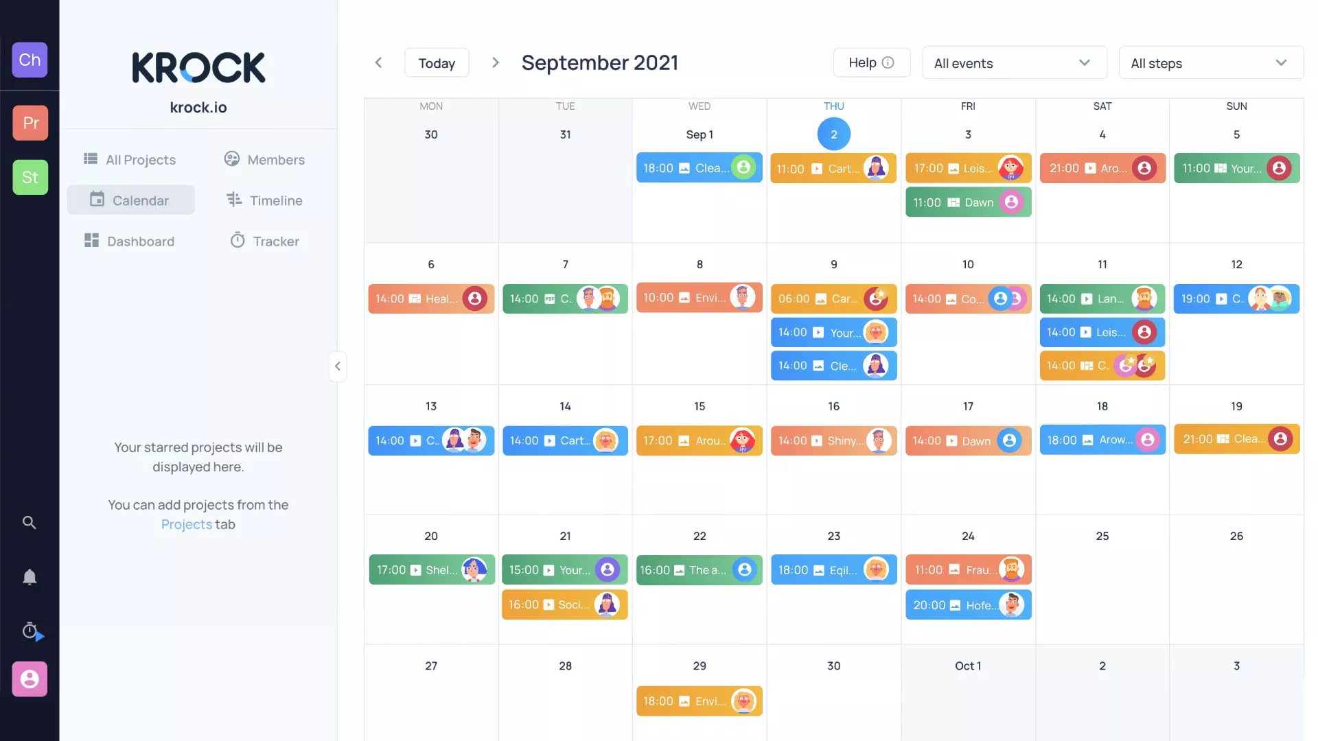 Calendar View - for online team collaboration