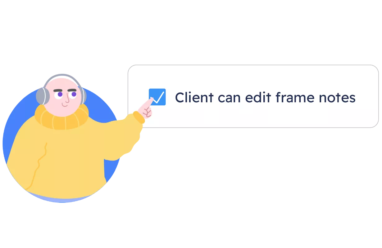Choose if your clients can edit storyboard frame notes