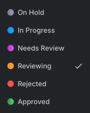 KROCK Stage statuses