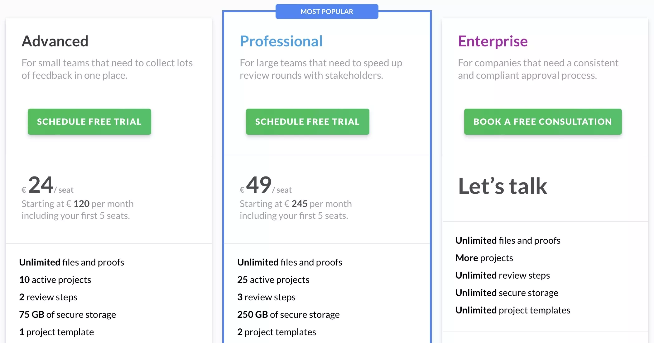 Filestage alternative pricing