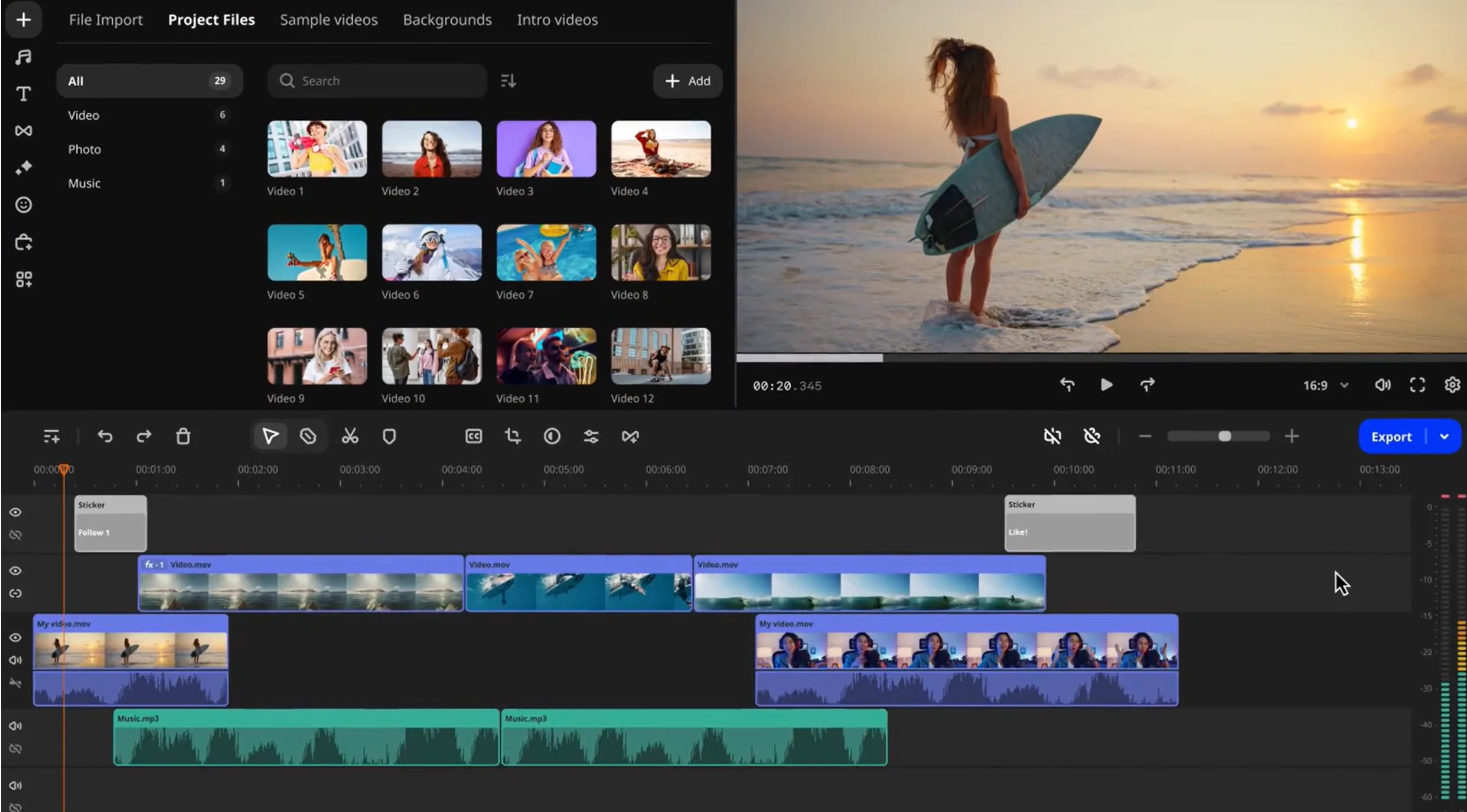 Moavi video editor