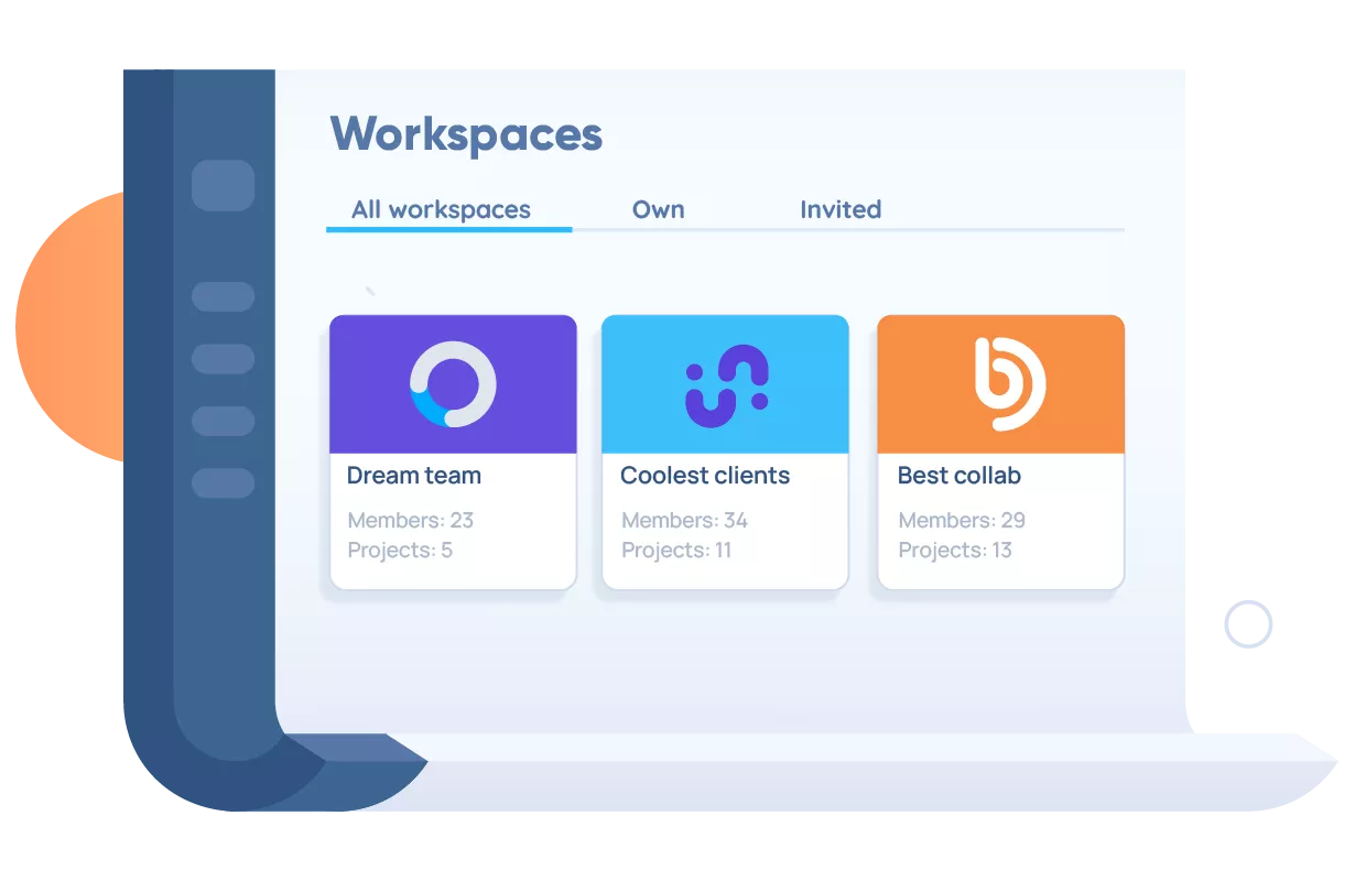 Various workspaces for project management