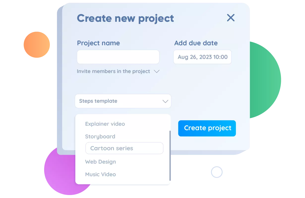 Use ready-made templates to start a new project in Krock.io