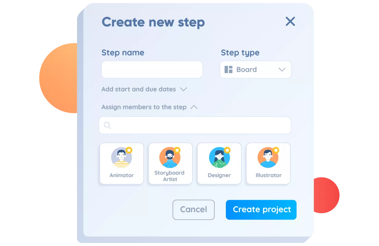 Start or manage a project with  Create -  Help