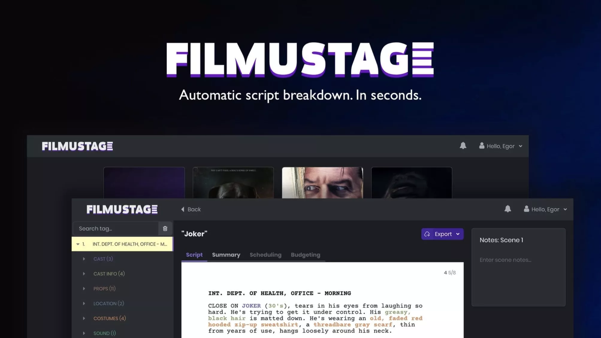 Filmustage