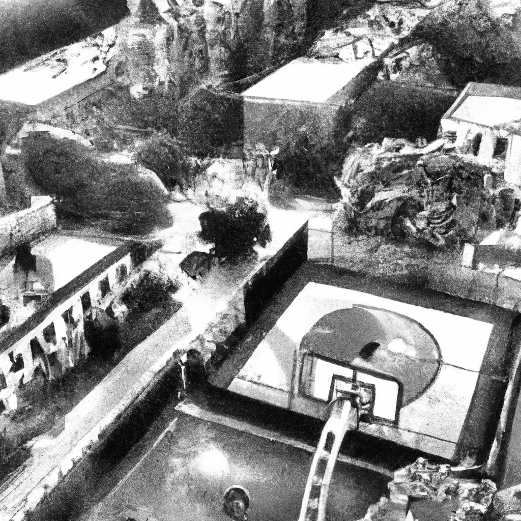 Aerial view Sun goes down, wide shot on an empty basketball playground in a backyard in New York City
