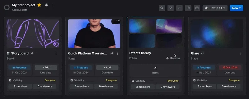 How to manually sort project stages