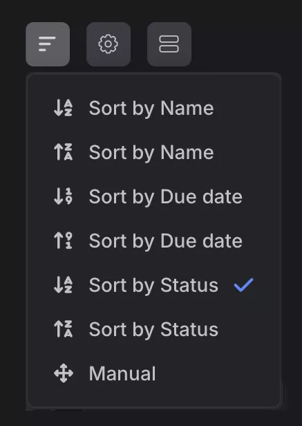 Sorting menu @ Krock