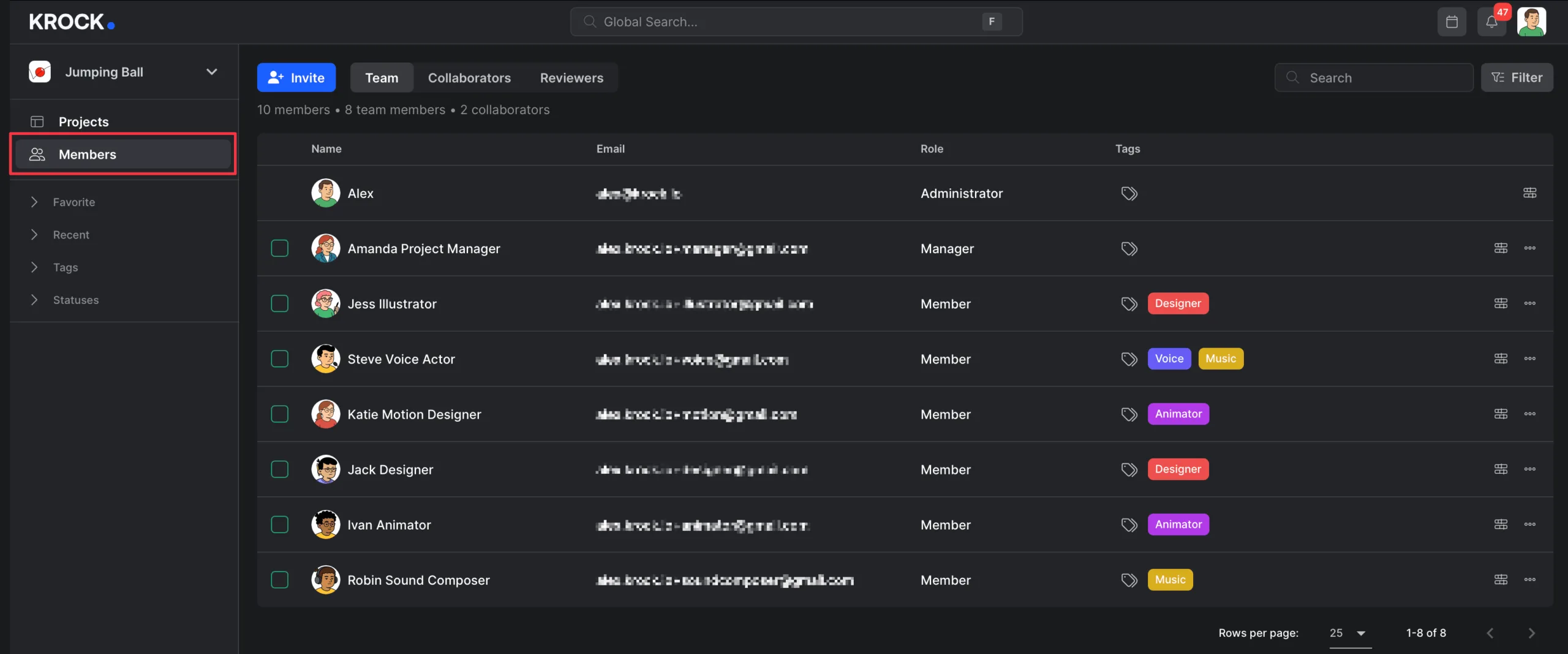User Management in KROCK