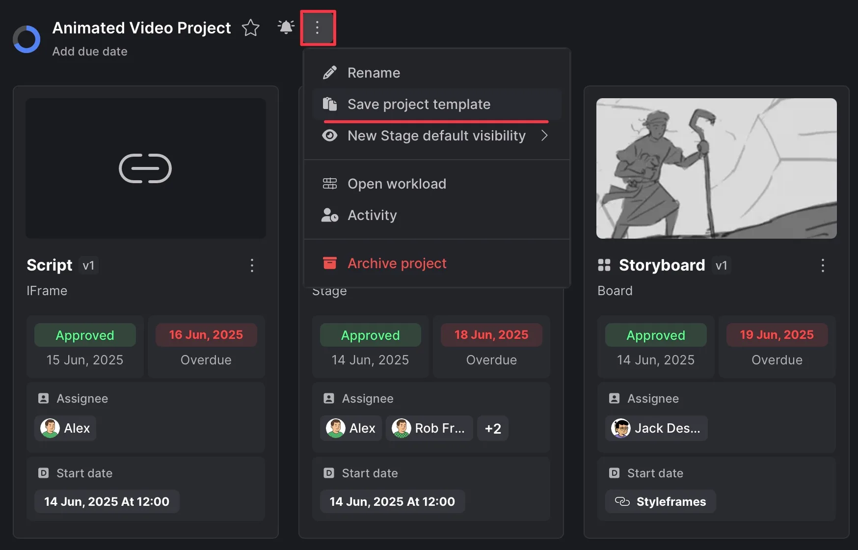 Save Animation Workflow as Template