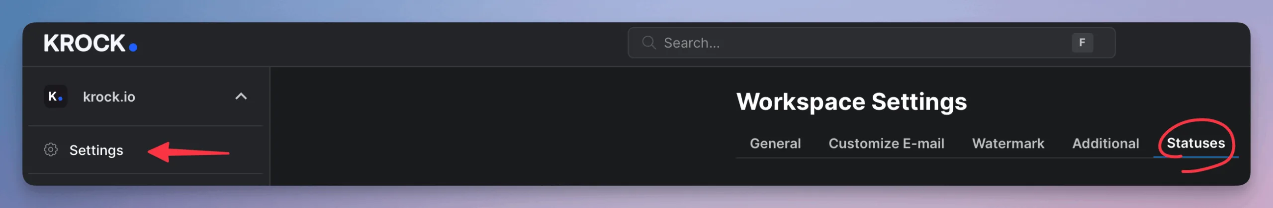 How to manage custom statuses in Krock.io