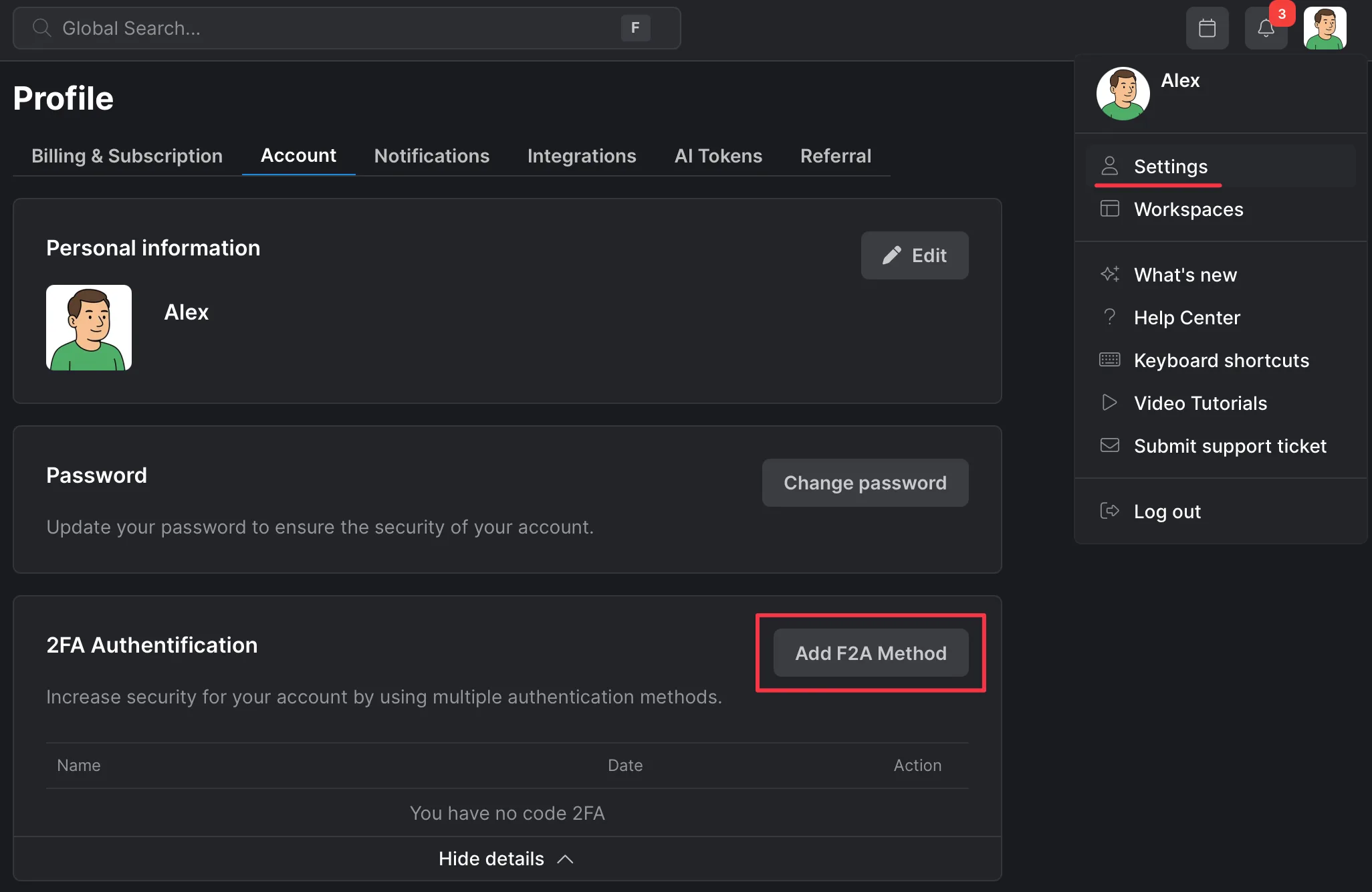 Two-Factor Authentication (2FA) KROCK.io